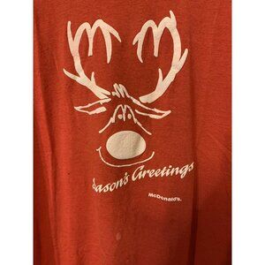 Vintage Mcdonald's Seasons Greetings‎ Men’s Sz L  T Shirt  Screen Stars Red Rare
